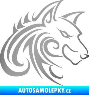 Samolepka Predator tattoo 001 pravá stříbrná metalíza