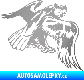 Samolepka Predators 100 pravá sova stříbrná metalíza