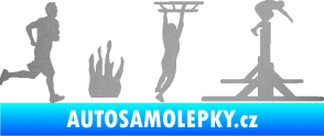 Samolepka Překážkové závody 001 pravá OCR stříbrná metalíza
