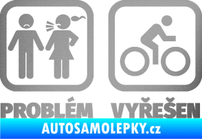 Samolepka Problém? Vyřešen 004 stříbrná metalíza