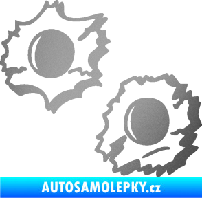 Samolepka Průstřely 001 levá stříbrná metalíza