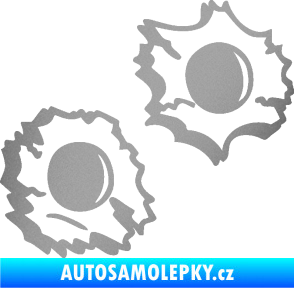 Samolepka Průstřely 001 pravá stříbrná metalíza