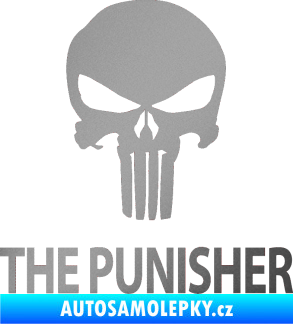 Samolepka Punisher 002 s nápisem stříbrná metalíza