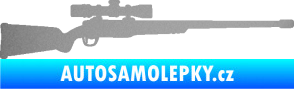 Samolepka Puška 002 pravá lovecká stříbrná metalíza