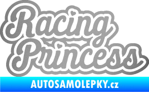 Samolepka Racing princess nápis stříbrná metalíza