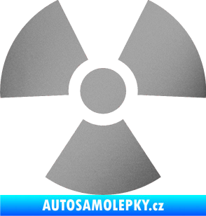 Samolepka Radioactive 001 radiace stříbrná metalíza