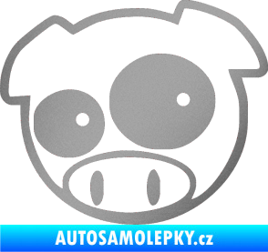Samolepka Rally pig 001 levá stříbrná metalíza