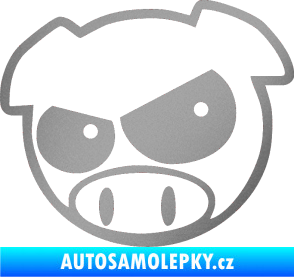 Samolepka Rally pig 002 levá stříbrná metalíza