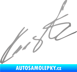Samolepka Podpis Roman Kresta  stříbrná metalíza