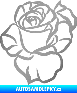 Samolepka Růže 006 levá stříbrná metalíza