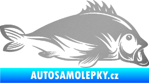 Samolepka Ryba 003 pravá stříbrná metalíza
