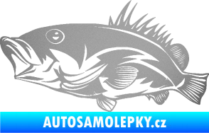 Samolepka Ryba 004 levá stříbrná metalíza