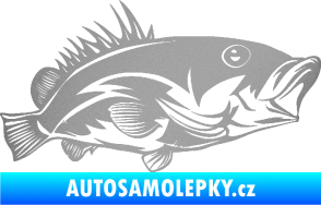 Samolepka Ryba 004 pravá stříbrná metalíza