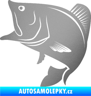 Samolepka Ryba 009 levá stříbrná metalíza