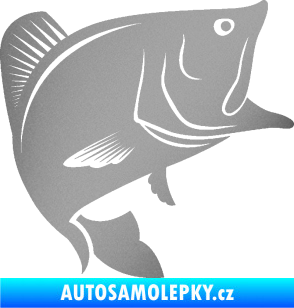 Samolepka Ryba 009 pravá stříbrná metalíza
