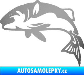 Samolepka Ryba 010 levá stříbrná metalíza
