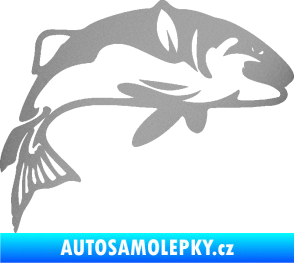 Samolepka Ryba 010 pravá stříbrná metalíza
