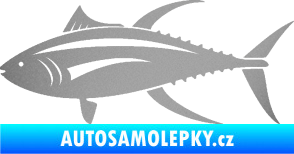 Samolepka Ryba 013 levá tuňák stříbrná metalíza
