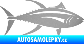 Samolepka Ryba 013 pravá tuňák stříbrná metalíza