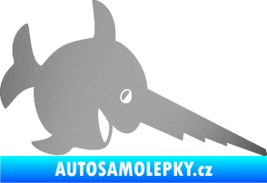 Samolepka Ryba 023 piloun pravá stříbrná metalíza