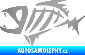 Samolepka Ryba kostra  007 levá stříbrná metalíza
