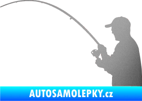 Samolepka Rybář 001 levá stříbrná metalíza