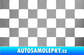 Samolepka Šachovnice 002 stříbrná metalíza