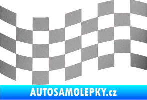 Samolepka Šachovnice 005 stříbrná metalíza