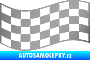 Samolepka Šachovnice 010 stříbrná metalíza