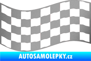 Samolepka Šachovnice 011 stříbrná metalíza