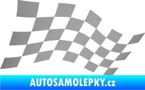Samolepka Šachovnice 015 stříbrná metalíza