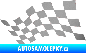 Samolepka Šachovnice 016 stříbrná metalíza