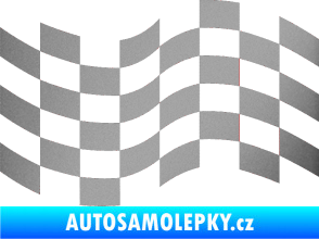 Samolepka Šachovnice 022 stříbrná metalíza