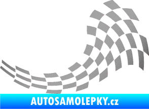 Samolepka Šachovnice 028 stříbrná metalíza