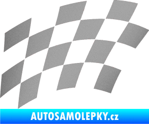 Samolepka Šachovnice 037 stříbrná metalíza