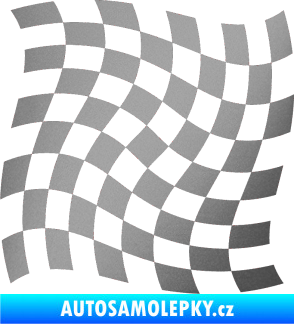 Samolepka Šachovnice 042 stříbrná metalíza