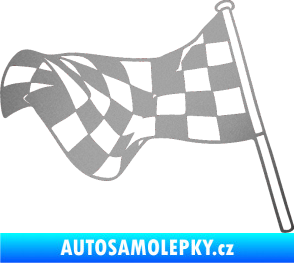 Samolepka Šachovnice 052 stříbrná metalíza