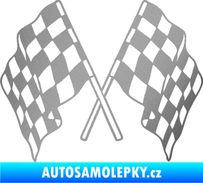 Samolepka Šachovnice 062 stříbrná metalíza