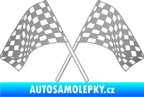 Samolepka Šachovnice 064 stříbrná metalíza