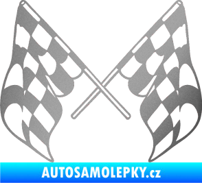 Samolepka Šachovnice 070 stříbrná metalíza