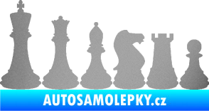 Samolepka Šachy 001 levá stříbrná metalíza