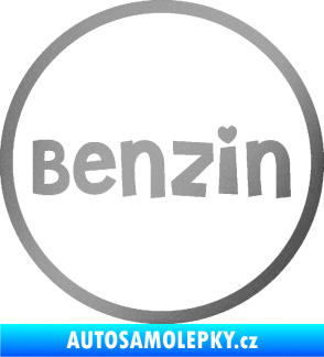 Samolepka Samolepka na víčko od nádrže 009 benzín stříbrná metalíza