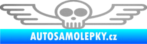 Samolepka Samolepka na zadní sklo 001 lebka s křídly stříbrná metalíza