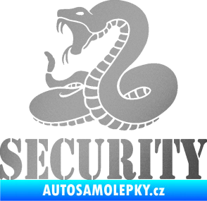 Samolepka Security hlídáno - levá had stříbrná metalíza