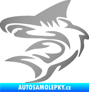 Samolepka Shark 002 levá stříbrná metalíza