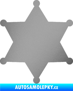 Samolepka Sheriff 002 hvězda stříbrná metalíza