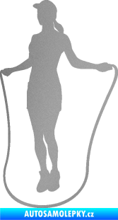Samolepka Skákání přes švihadlo 001 levá skipping rope stříbrná metalíza