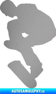Samolepka Skateboard 002 levá stříbrná metalíza