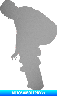 Samolepka Skateboard 003 levá stříbrná metalíza