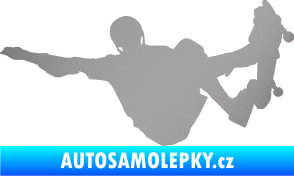 Samolepka Skateboard 007 levá stříbrná metalíza
